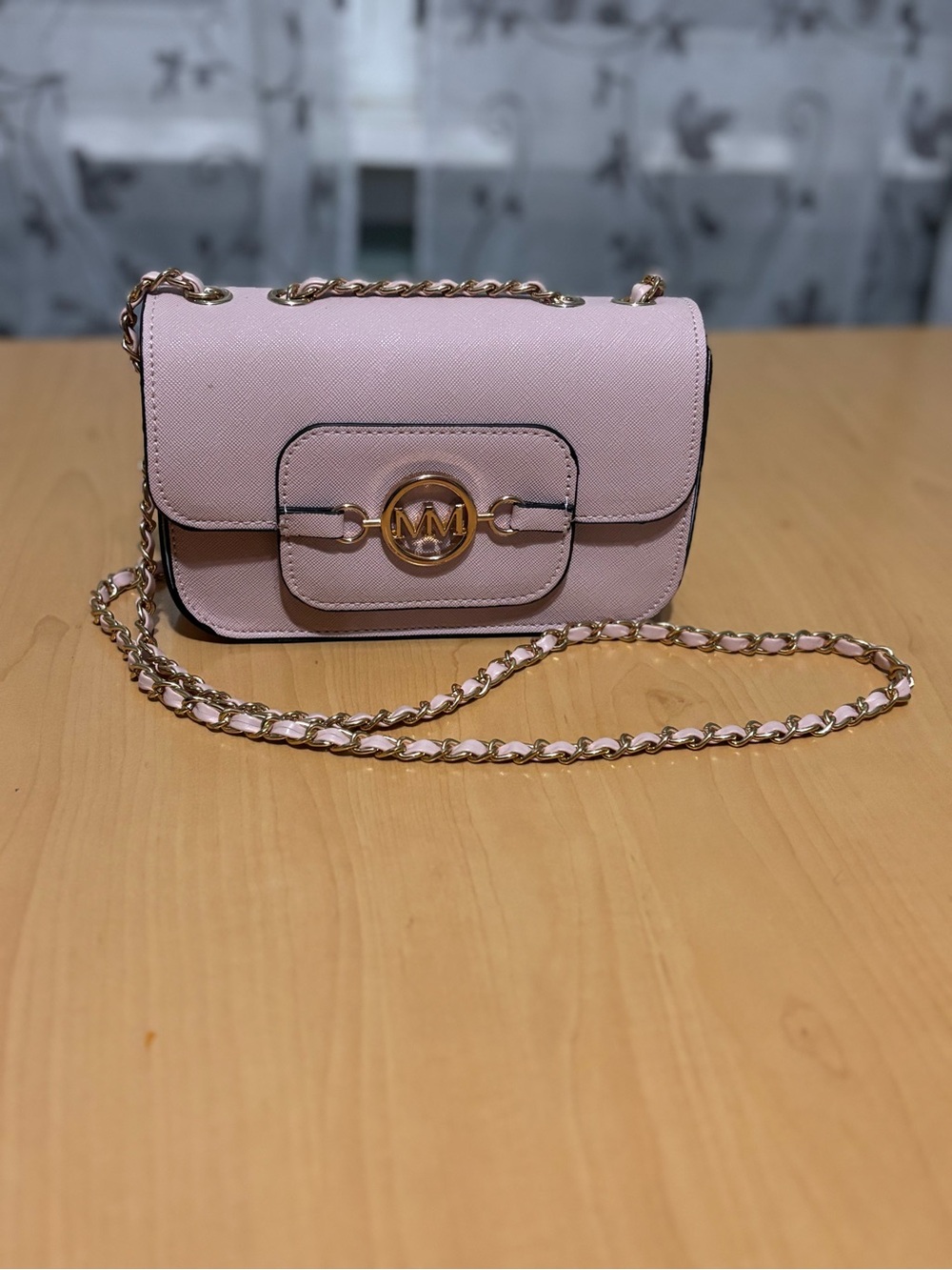 Michael Kors Pale Pink Chain Crossbody Shoulder Bag